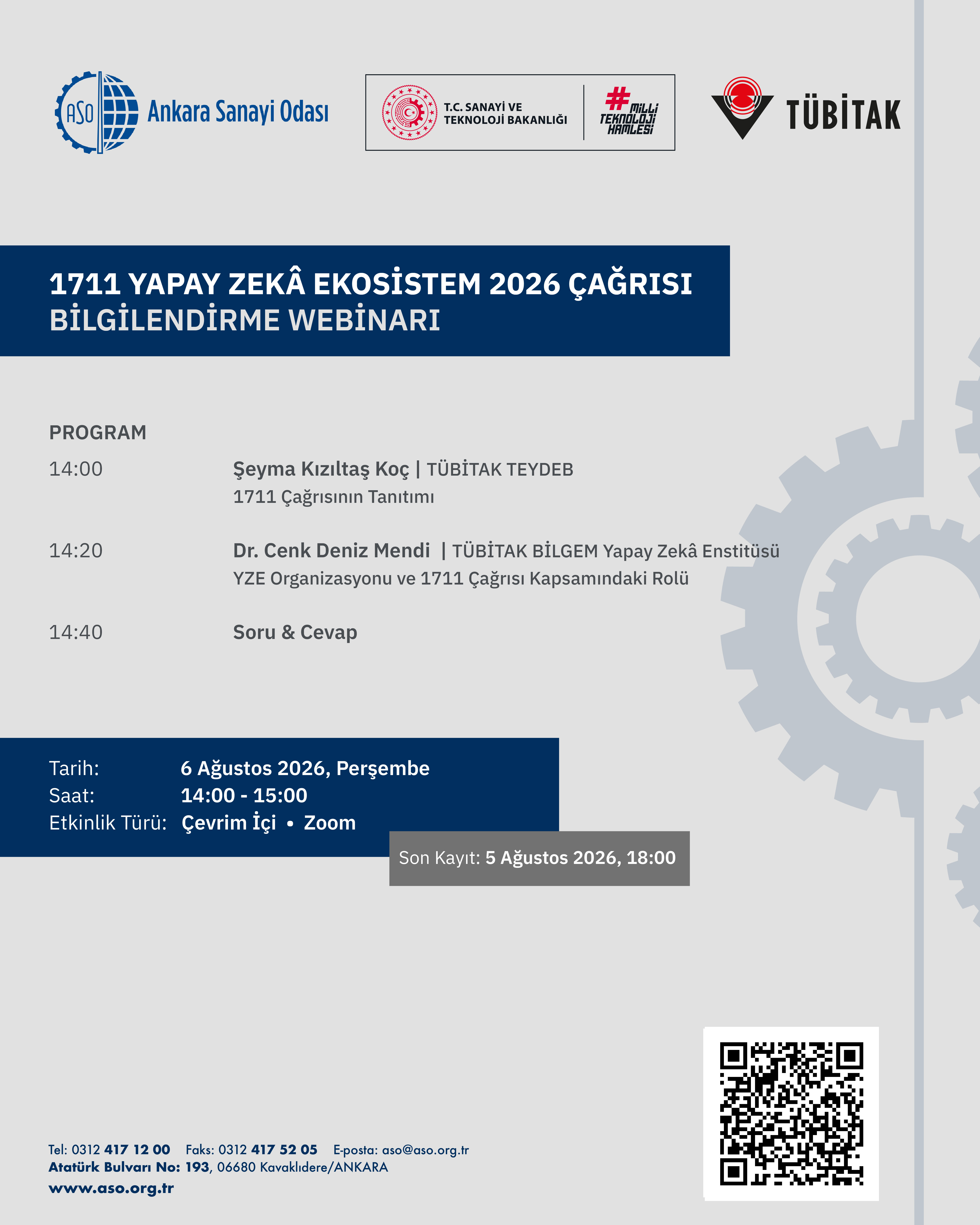 1711 YAPAY ZEKÂ EKOSİSTEM 2026 ÇAĞRISI BİLGİLENDİRME WEBİNARI