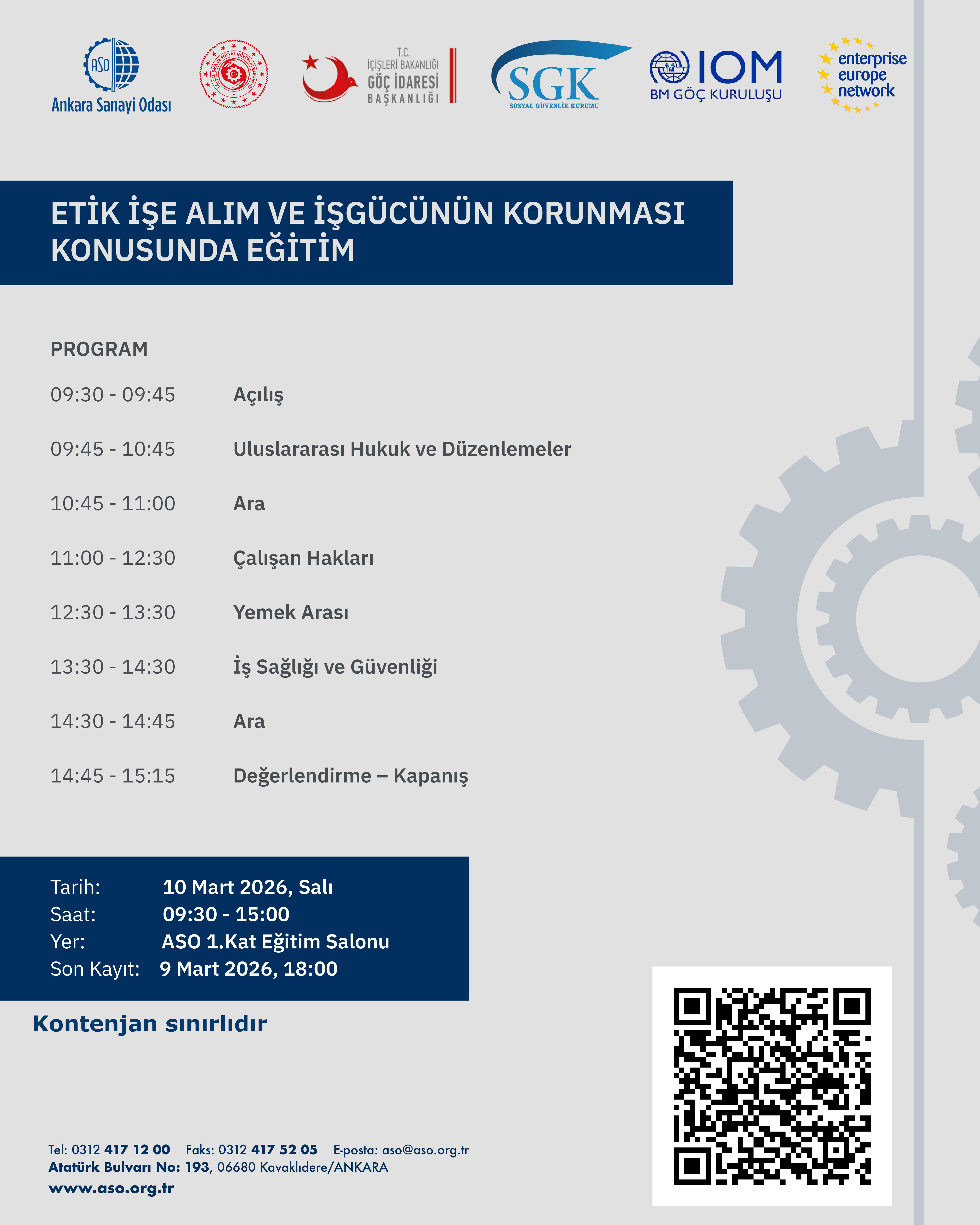 Etik İşe Alım ve İşgücünün Korunması Konusunda Eğitim
