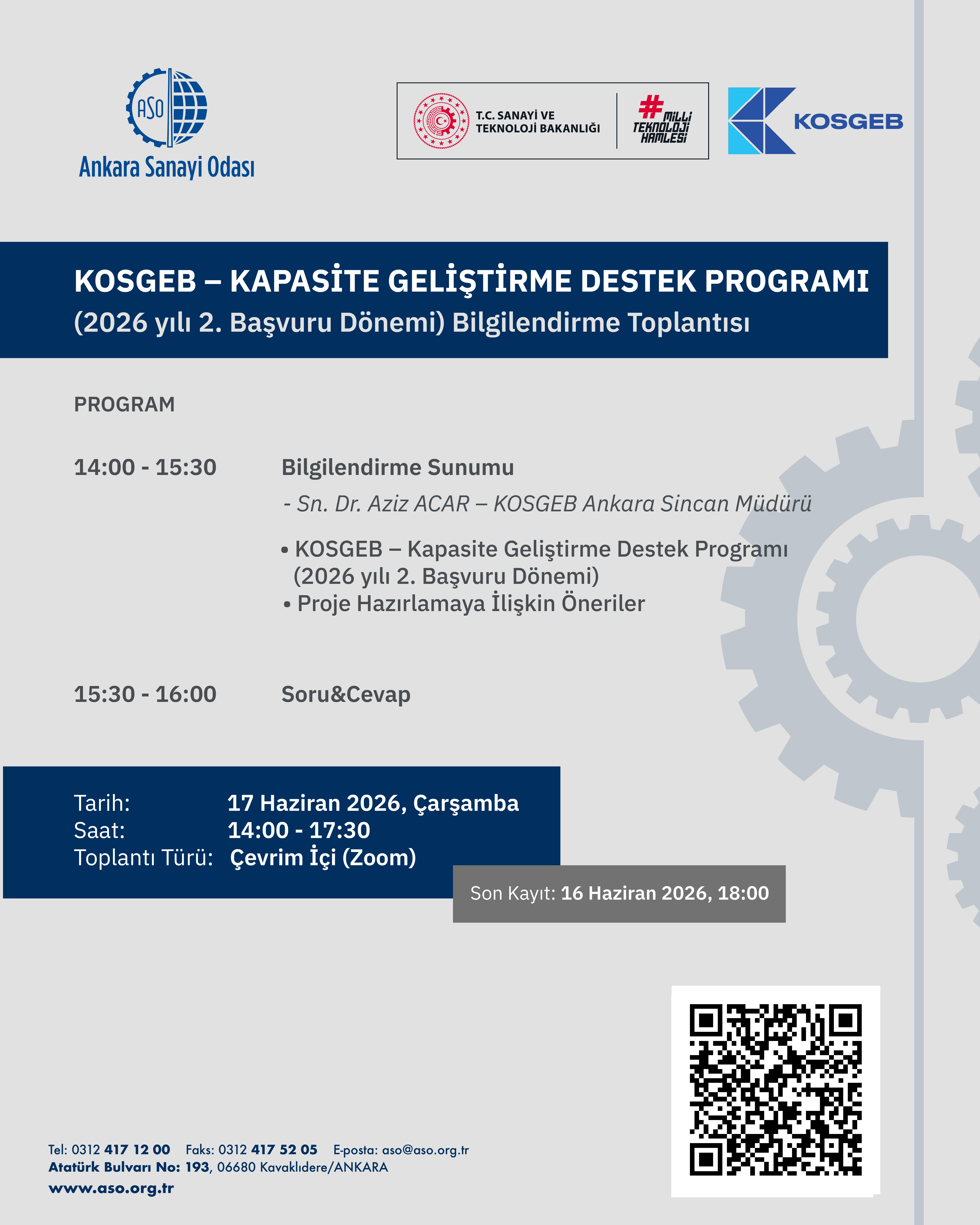 KOSGEB – Kapasite Geliştirme Destek Programı (2026 yılı 2. Başvuru Dönemi) Bilgilendirme Toplantısı (Çevrim İçi)