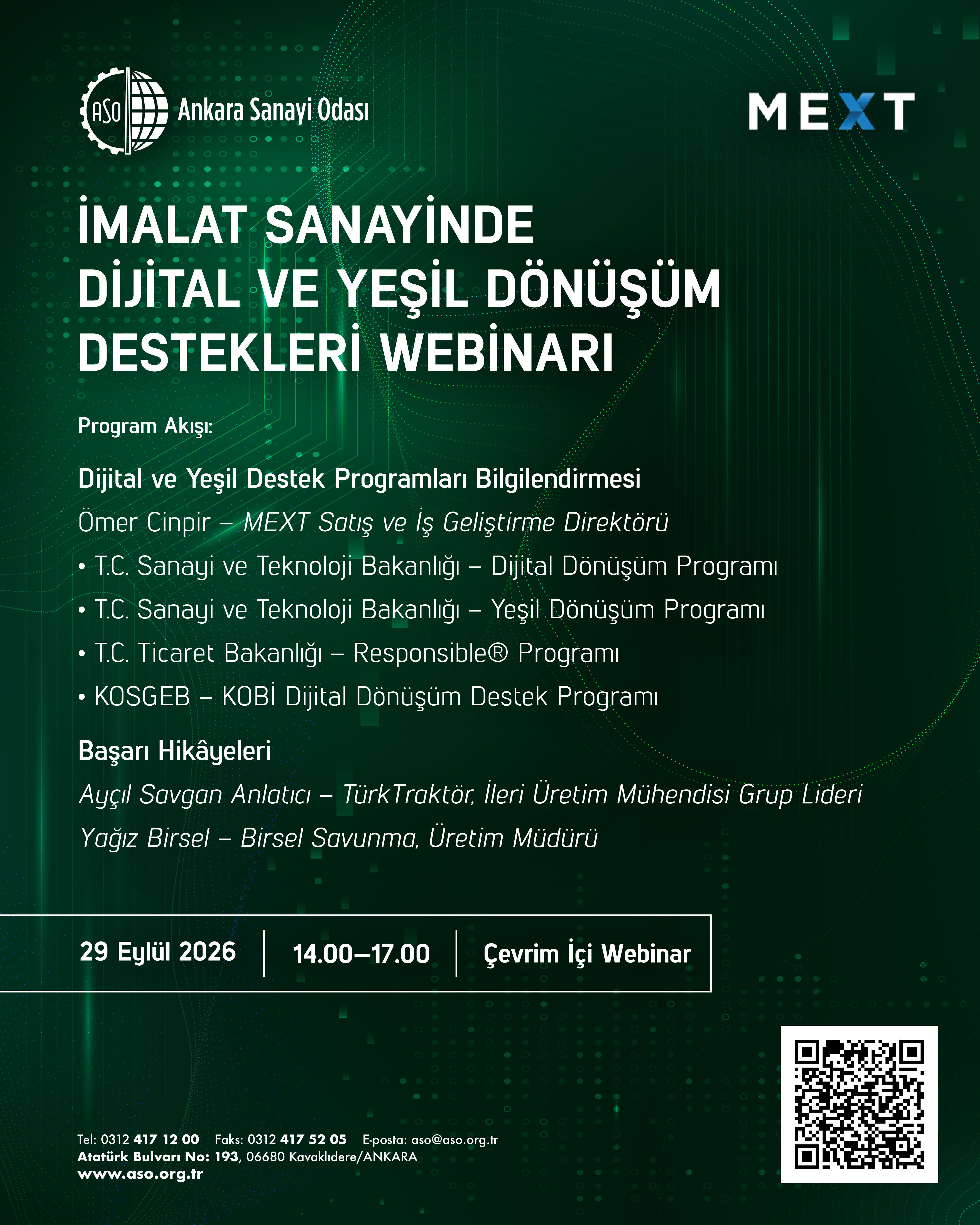 MEXT- İmalat Sanayinde Dijital ve Yeşil Dönüşüm Destekleri Webinarı