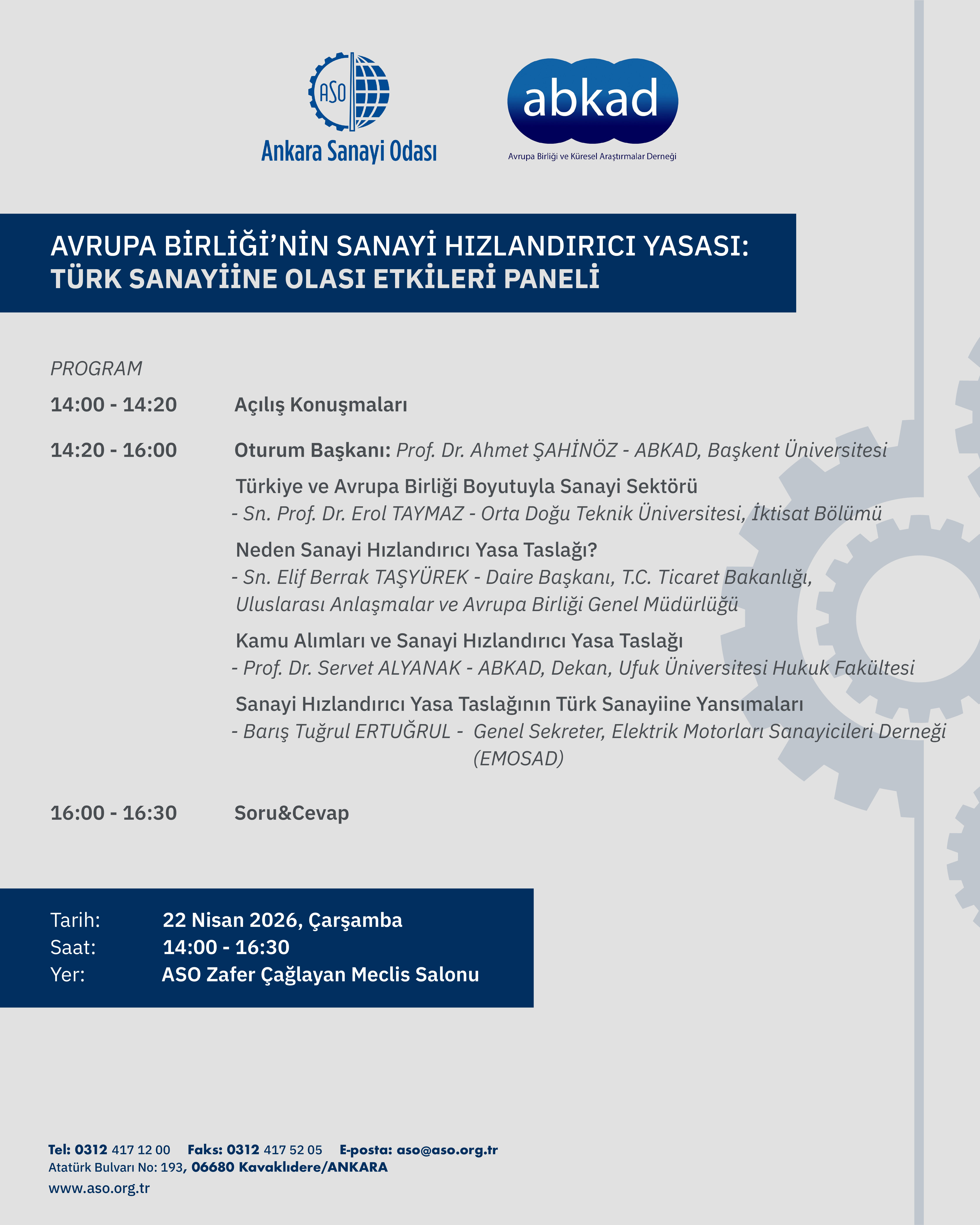 AVRUPA BİRLİĞİ’NİN SANAYİ HIZLANDIRICI YASASI: TÜRK SANAYİİNE OLASI ETKİLERİ PANELİ