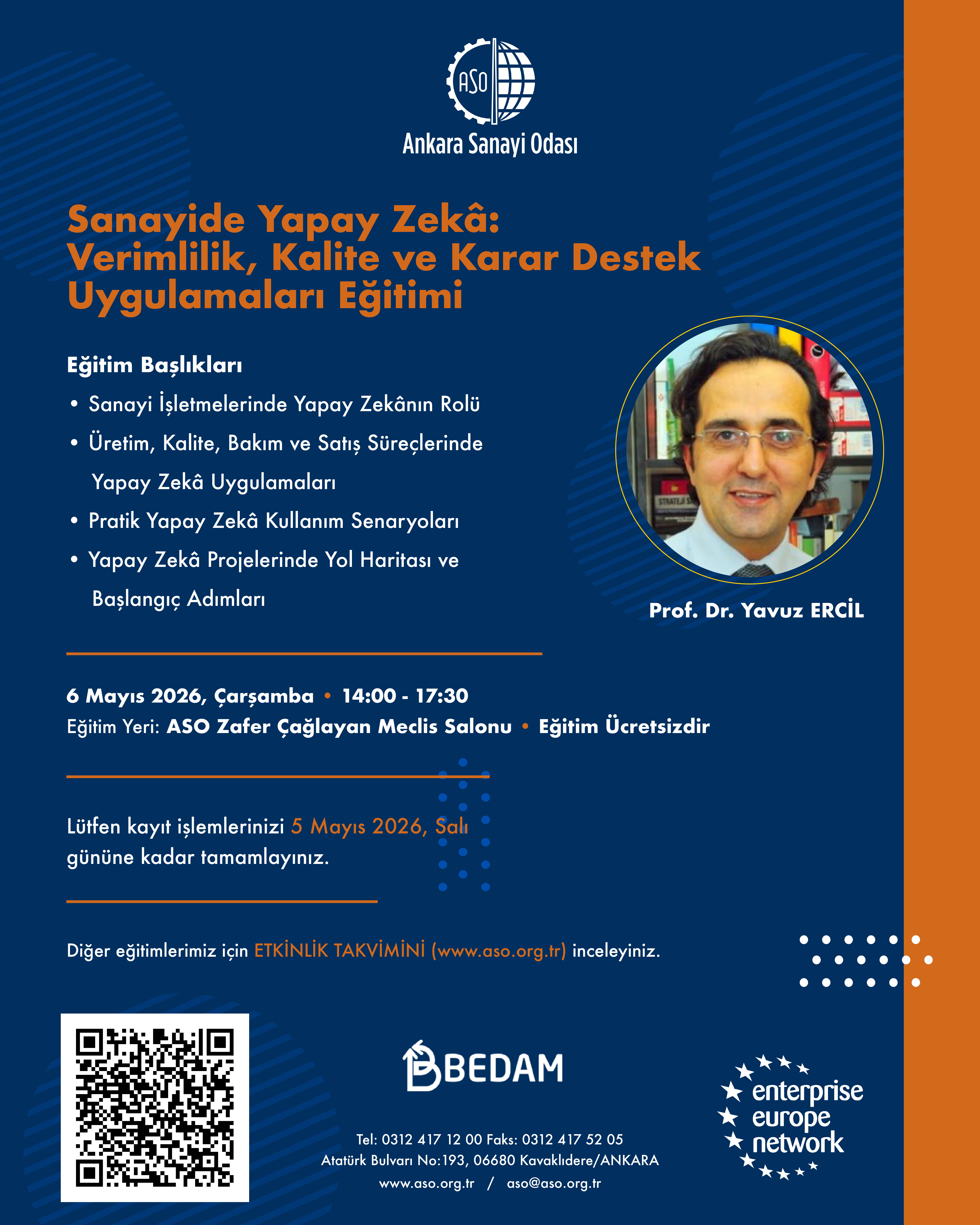 SANAYİDE YAPAY ZEKÂ: VERİMLİLİK, KALİTE VE KARAR DESTEK UYGULAMALARI EĞİTİMİ