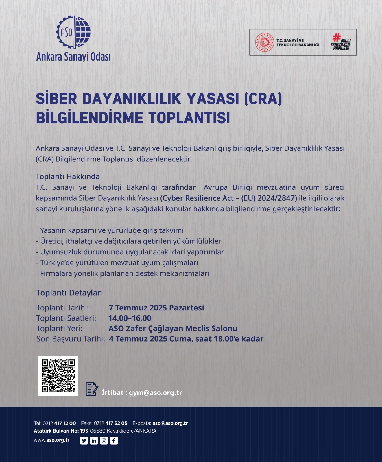 SİBER DAYANIKLILIK YASASI (CRA) BİLGİLENDİRME TOPLANTISI