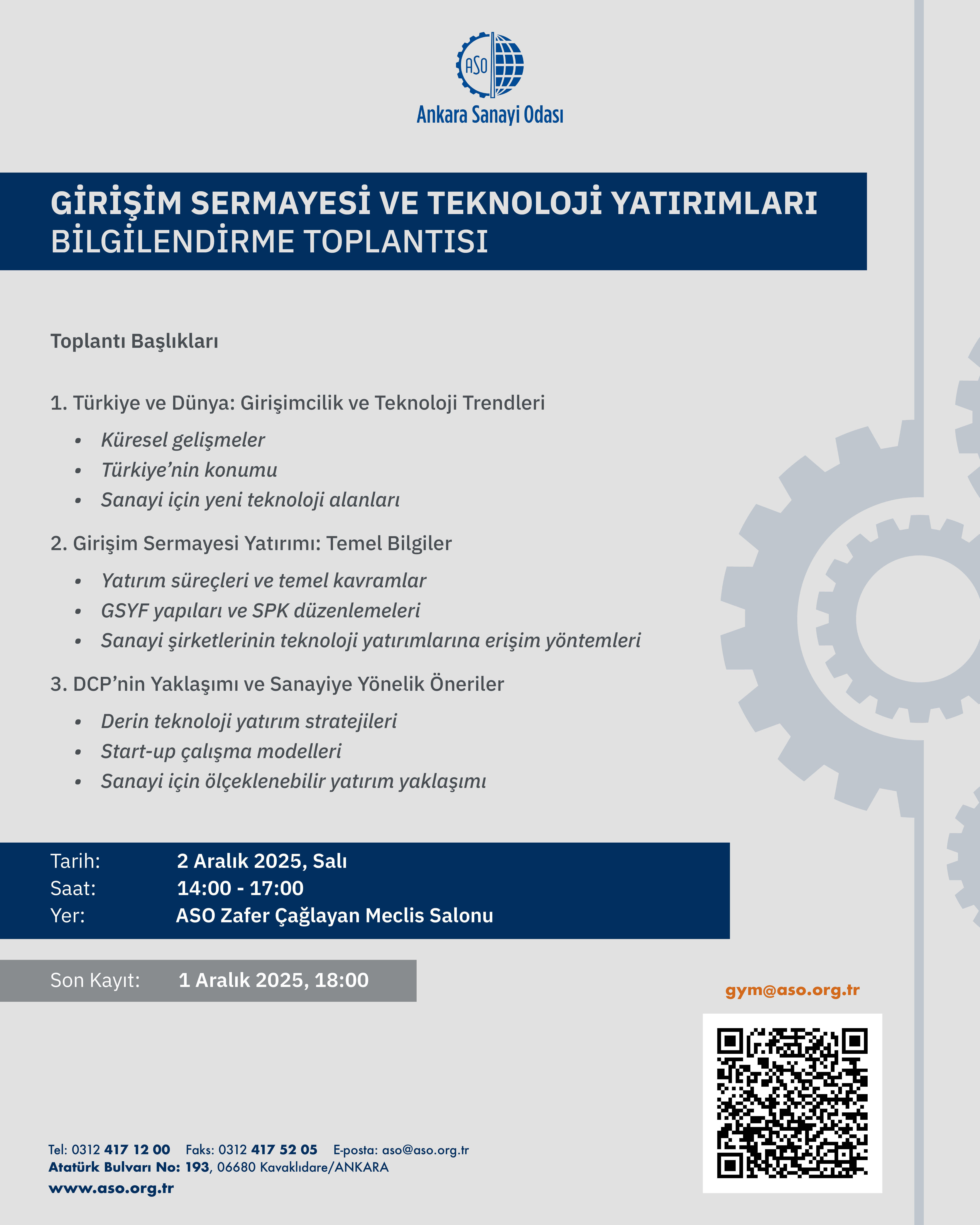 GİRİŞİM SERMAYESİ VE TEKNOLOJİ YATIRIMLARI BİLGİLENDİRME TOPLANTISI